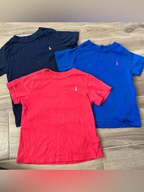 Ralph Lauren Boys 4T Short-Sleeve Polo Logo T-Shirt - Red, Blue, Navy